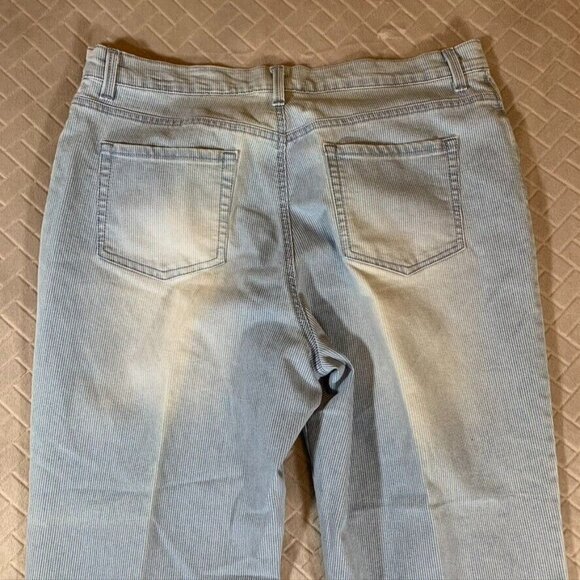 Gloria Vanderbilt Women 16 Denim Jeans Blue Striped Amanda Straight Crop Coastal - Picture 11 of 12